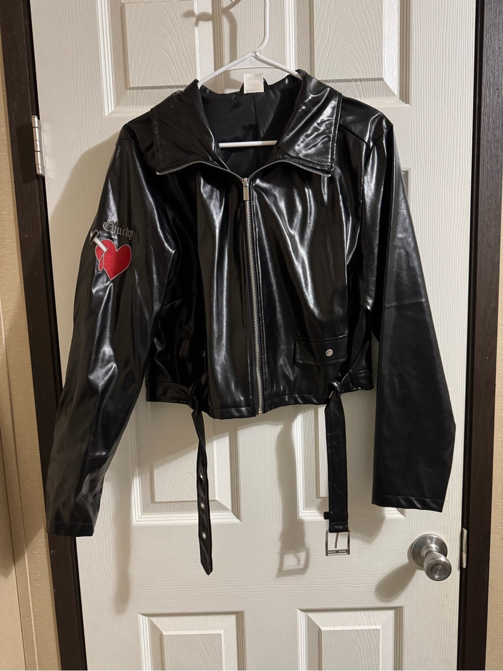 Tiffany from Chucky Spirit Black Zip Jacket with Red Heart Patch
